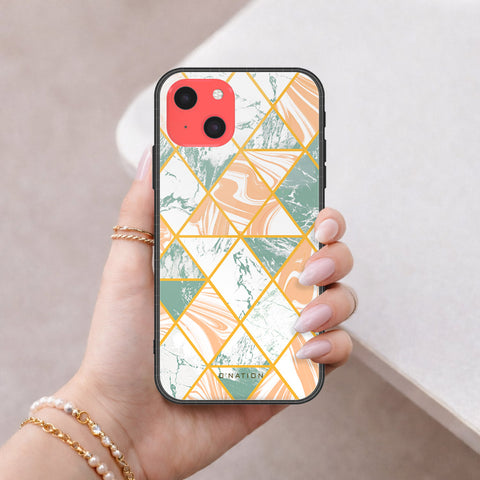 iPhone 13 Mini Cover - O'Nation Shades of Marble Series - HQ Ultra Shine Premium Infinity Glass Soft Silicon Borders Case