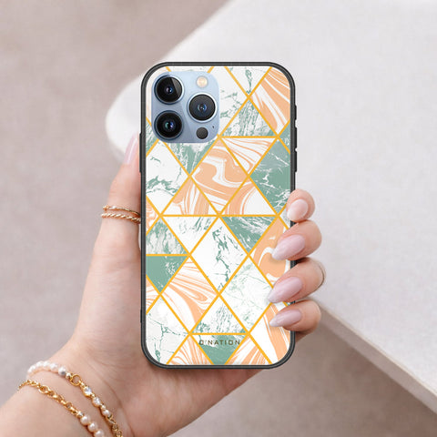 iPhone 13 Pro Max Cover - O'Nation Shades of Marble Series - HQ Ultra Shine Premium Infinity Glass Soft Silicon Borders Case