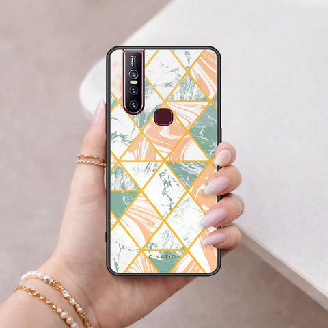 Vivo V15 Cover - O'Nation Shades of Marble Series - HQ Ultra Shine Premium Infinity Glass Soft Silicon Borders Case