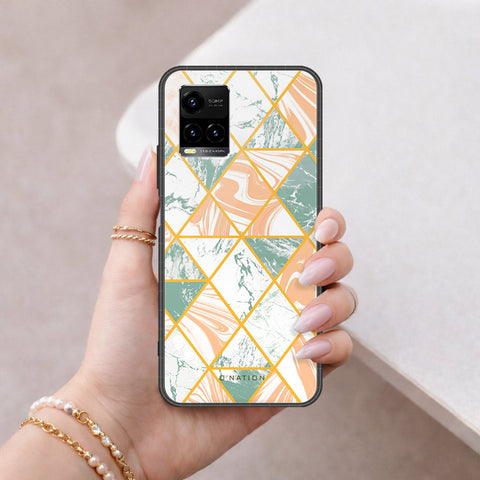 Vivo Y21 Cover - O'Nation Shades of Marble Series - HQ Ultra Shine Premium Infinity Glass Soft Silicon Borders Case