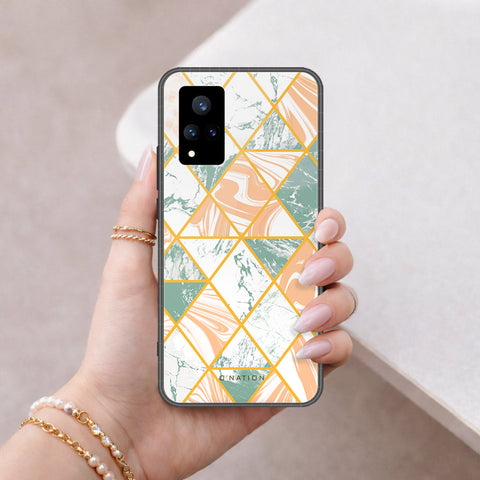 Vivo V21 Cover - O'Nation Shades of Marble Series - HQ Ultra Shine Premium Infinity Glass Soft Silicon Borders Case