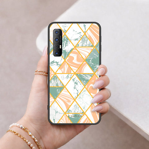 Oppo Reno 3 Pro Cover - O'Nation Shades of Marble Series - HQ Ultra Shine Premium Infinity Glass Soft Silicon Borders Case