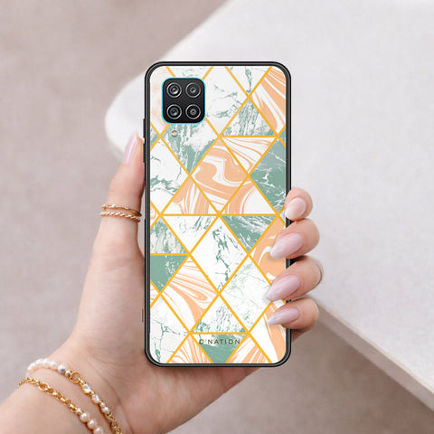 Samsung Galaxy A12 Nacho Cover - O'Nation Shades of Marble Series - HQ Ultra Shine Premium Infinity Glass Soft Silicon Borders Case