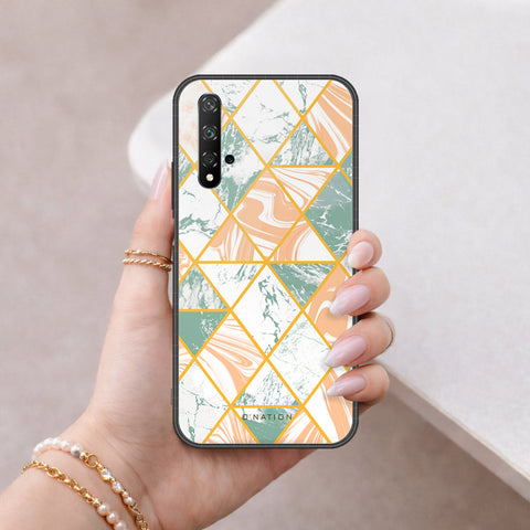 Honor 20 Cover - O'Nation Shades of Marble Series - HQ Ultra Shine Premium Infinity Glass Soft Silicon Borders Case