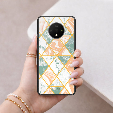 OnePlus 7T Cover - O'Nation Shades of Marble Series - HQ Ultra Shine Premium Infinity Glass Soft Silicon Borders Case