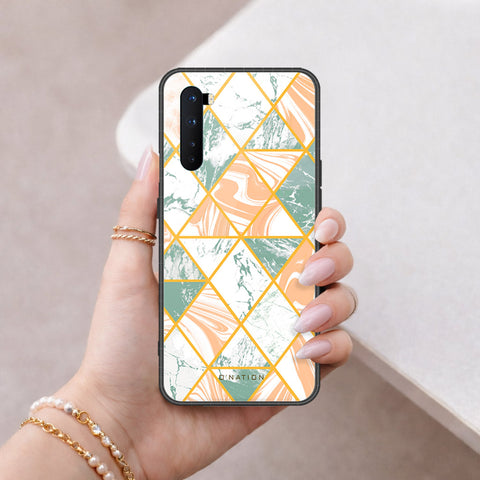 OnePlus Nord Cover - O'Nation Shades of Marble Series - HQ Ultra Shine Premium Infinity Glass Soft Silicon Borders Case