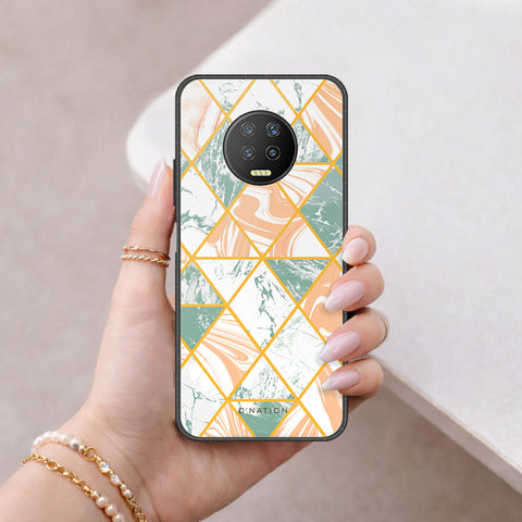 Infinix Note 7 Cover - O'Nation Shades of Marble Series - HQ Ultra Shine Premium Infinity Glass Soft Silicon Borders Case