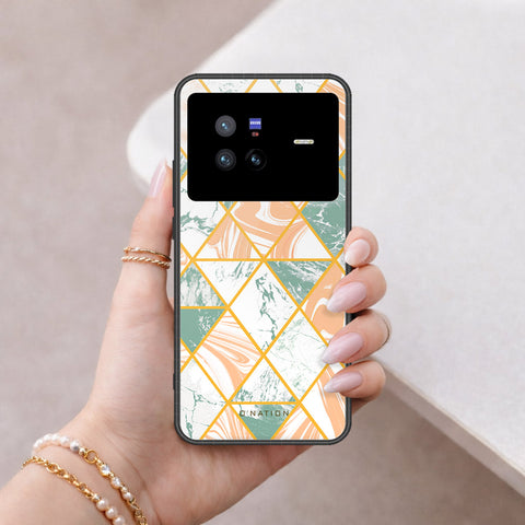 Vivo X80 Cover - O'Nation Shades of Marble Series - HQ Ultra Shine Premium Infinity Glass Soft Silicon Borders Case