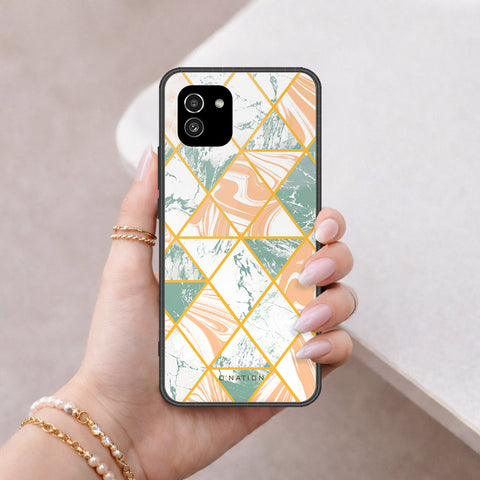 Samsung Galaxy A03 Cover - O'Nation Shades of Marble Series - HQ Ultra Shine Premium Infinity Glass Soft Silicon Borders Case
