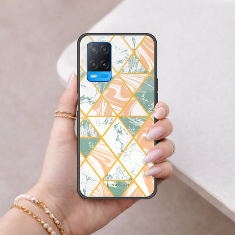 Oppo A54 4G Cover - O'Nation Shades of Marble Series - HQ Ultra Shine Premium Infinity Glass Soft Silicon Borders Case