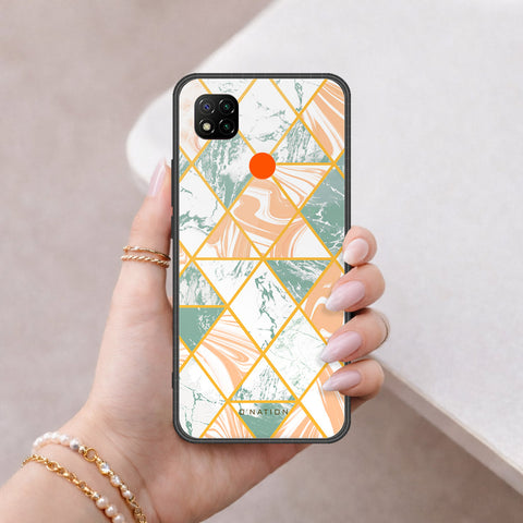 Xiaomi Redmi 9C Cover - O'Nation Shades of Marble Series - HQ Ultra Shine Premium Infinity Glass Soft Silicon Borders Case