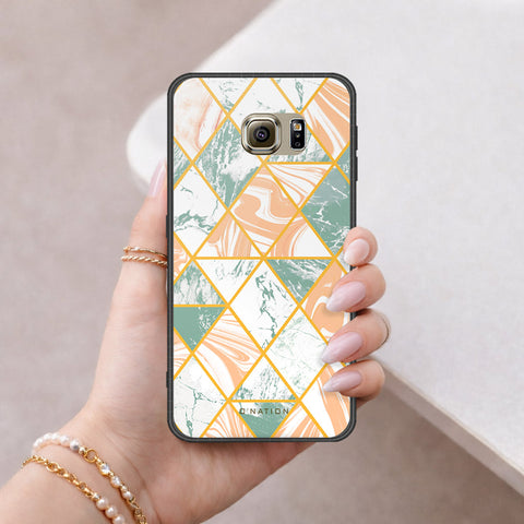 Samsung Galaxy S6 Cover - O'Nation Shades of Marble Series - HQ Ultra Shine Premium Infinity Glass Soft Silicon Borders Case