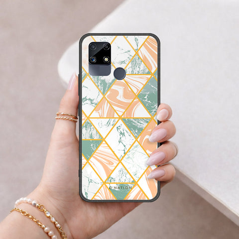 Realme Narzo 20 Cover - O'Nation Shades of Marble Series - HQ Ultra Shine Premium Infinity Glass Soft Silicon Borders Case