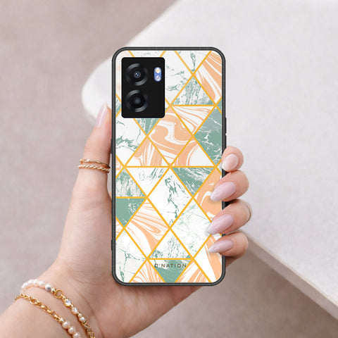 Oppo A77 5G Cover - O'Nation Shades of Marble Series - HQ Ultra Shine Premium Infinity Glass Soft Silicon Borders Case