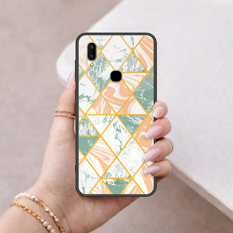 Vivo V11i Cover - O'Nation Shades of Marble Series - HQ Ultra Shine Premium Infinity Glass Soft Silicon Borders Case