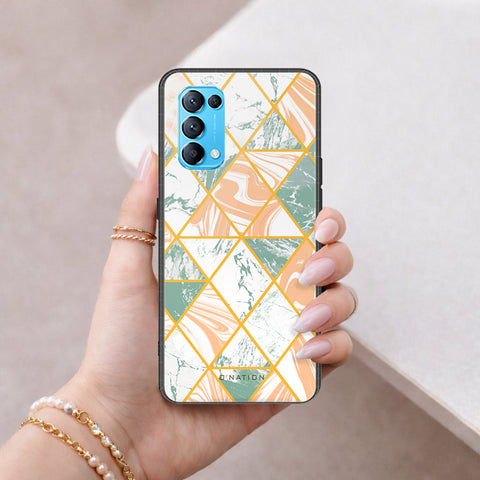 Oppo Reno 5 4G Cover - O'Nation Shades of Marble Series - HQ Ultra Shine Premium Infinity Glass Soft Silicon Borders Case