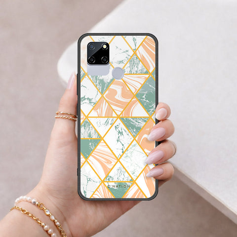 Realme C12 Cover - O'Nation Shades of Marble Series - HQ Ultra Shine Premium Infinity Glass Soft Silicon Borders Case