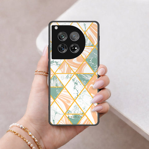 OnePlus 12 Cover - O'Nation Shades of Marble Series - HQ Ultra Shine Premium Infinity Glass Soft Silicon Borders Case