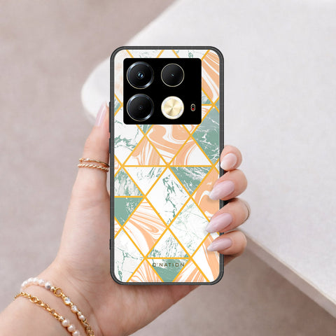Infinix Note 40 Cover - O'Nation Shades of Marble Series - HQ Ultra Shine Premium Infinity Glass Soft Silicon Borders Case