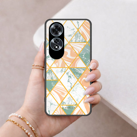 Oppo A60 Cover - O'Nation Shades of Marble Series - HQ Ultra Shine Premium Infinity Glass Soft Silicon Borders Case