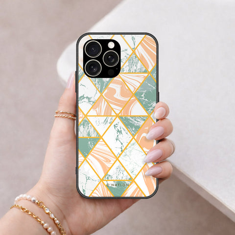 IPhone 15 Pro Max Cover - O'Nation Shades of Marble Series - HQ Ultra Shine Premium Infinity Glass Soft Silicon Borders Case