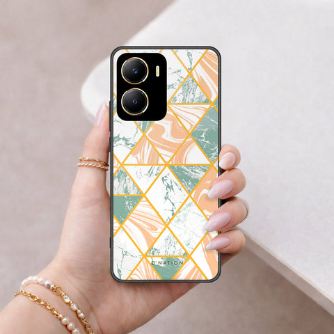 Vivo Y16 Cover - O'Nation Shades of Marble Series - HQ Ultra Shine Premium Infinity Glass Soft Silicon Borders Case