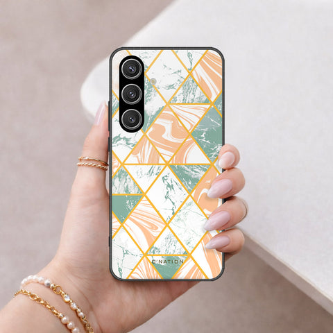 Samsung Galaxy S24 Cover - O'Nation Shades of Marble Series - HQ Ultra Shine Premium Infinity Glass Soft Silicon Borders Case