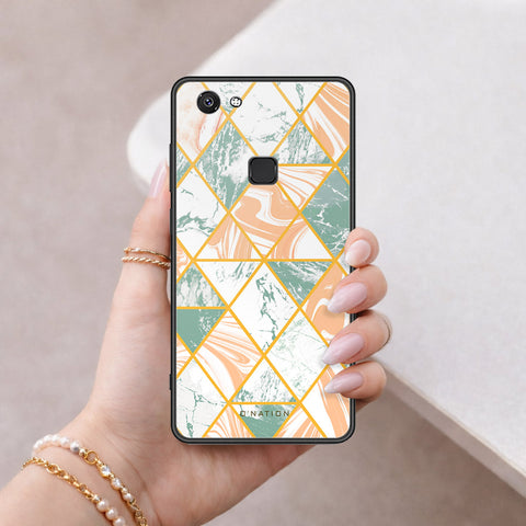 Vivo V7 Cover - O'Nation Shades of Marble Series - HQ Ultra Shine Premium Infinity Glass Soft Silicon Borders Case