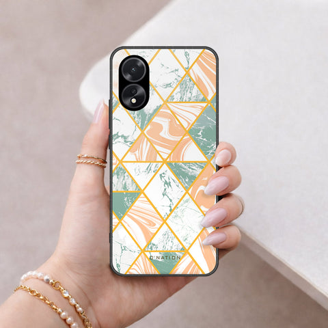 Oppo A18 Cover - O'Nation Shades of Marble Series - HQ Ultra Shine Premium Infinity Glass Soft Silicon Borders Case