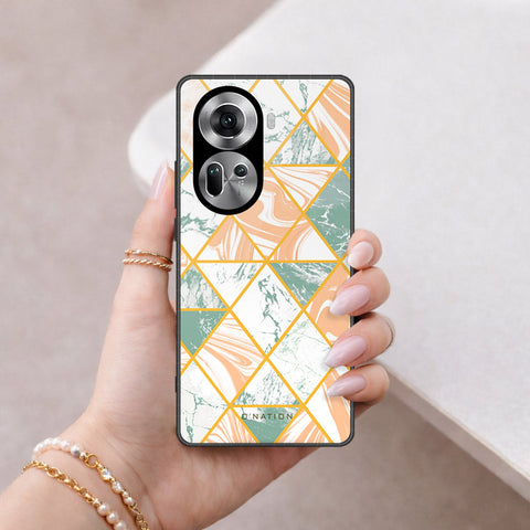 Oppo Reno 11 5G Cover - O'Nation Shades of Marble Series - HQ Ultra Shine Premium Infinity Glass Soft Silicon Borders Case