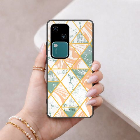 Vivo S18 Cover - O'Nation Shades of Marble Series - HQ Ultra Shine Premium Infinity Glass Soft Silicon Borders Case