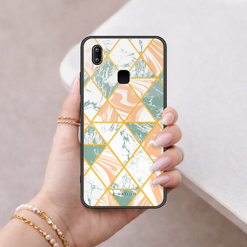 Vivo V9 Cover - O'Nation Shades of Marble Series - HQ Ultra Shine Premium Infinity Glass Soft Silicon Borders Case