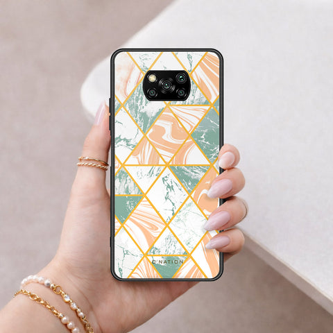 Xiaomi Poco X3 Cover - O'Nation Shades of Marble Series - HQ Ultra Shine Premium Infinity Glass Soft Silicon Borders Case