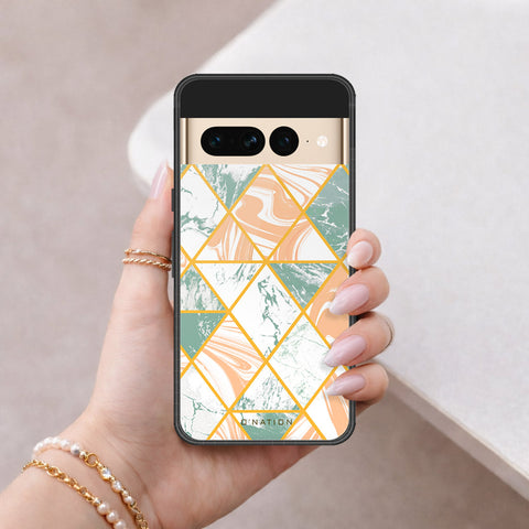 Google Pixel 7 Pro Cover - O'Nation Shades of Marble Series - HQ Ultra Shine Premium Infinity Glass Soft Silicon Borders Case