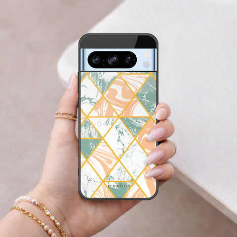 Google Pixel 8 Pro Cover - O'Nation Shades of Marble Series - HQ Ultra Shine Premium Infinity Glass Soft Silicon Borders Case