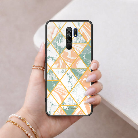Xiaomi Redmi 9 Cover - O'Nation Shades of Marble Series - HQ Ultra Shine Premium Infinity Glass Soft Silicon Borders Case