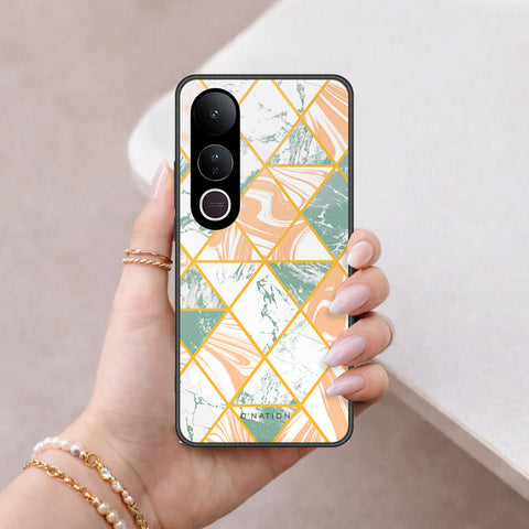 Vivo V50 Lite Cover - O'Nation Shades of Marble Series - HQ Ultra Shine Premium Infinity Glass Soft Silicon Borders Case
