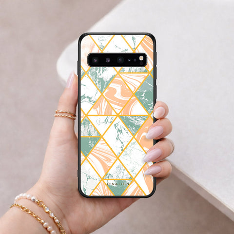 Samsung Galaxy S10 5G Cover - O'Nation Shades of Marble Series - HQ Ultra Shine Premium Infinity Glass Soft Silicon Borders Case
