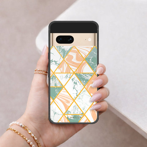 Google Pixel 7 Cover - O'Nation Shades of Marble Series - HQ Ultra Shine Premium Infinity Glass Soft Silicon Borders Case