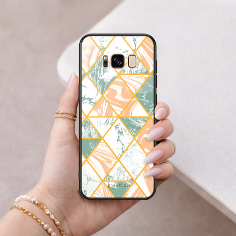 Samsung Galaxy S8 Cover - O'Nation Shades of Marble Series - HQ Ultra Shine Premium Infinity Glass Soft Silicon Borders Case