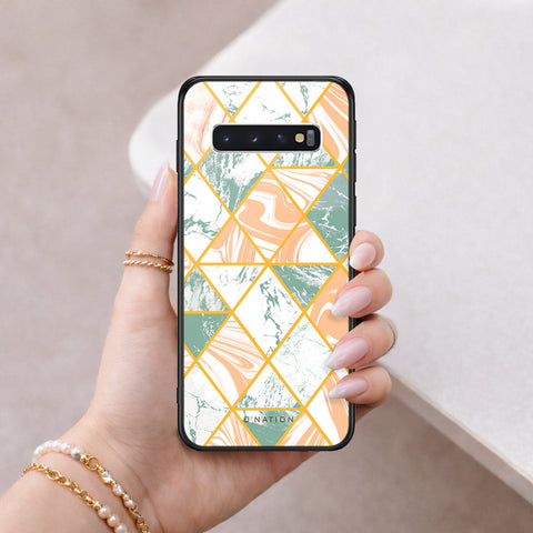 Samsung Galaxy S10 Cover - O'Nation Shades of Marble Series - HQ Ultra Shine Premium Infinity Glass Soft Silicon Borders Case