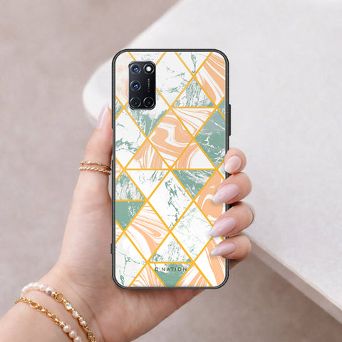 Oppo A52 Cover - O'Nation Shades of Marble Series - HQ Ultra Shine Premium Infinity Glass Soft Silicon Borders Case