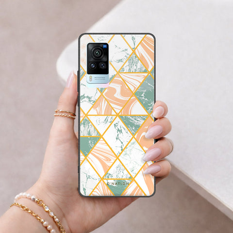 Vivo X60 Pro Cover - O'Nation Shades of Marble Series - HQ Ultra Shine Premium Infinity Glass Soft Silicon Borders Case