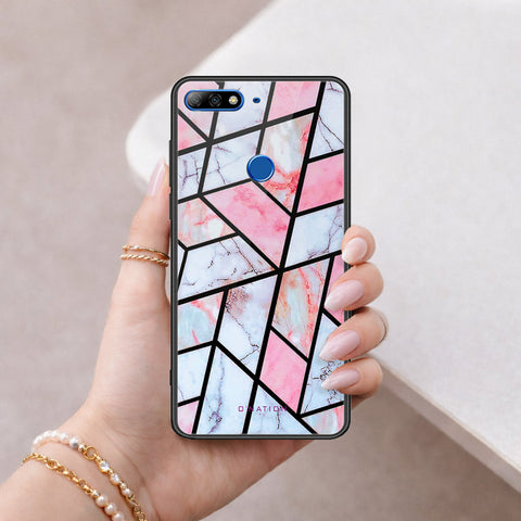 Huawei Honor 7C Cover - O'Nation Shades of Marble Series - HQ Ultra Shine Premium Infinity Glass Soft Silicon Borders Case