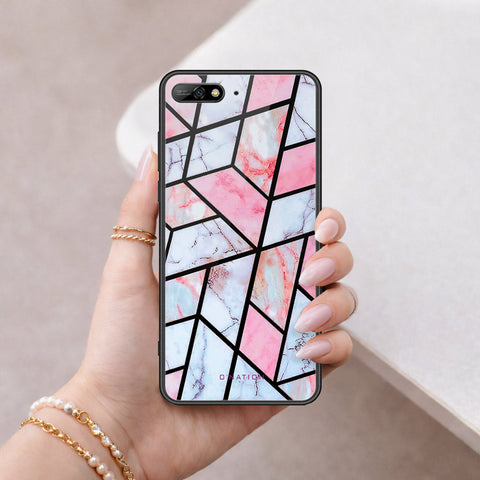 Huawei Y6 Prime 2018 Cover - O'Nation Shades of Marble Series - HQ Ultra Shine Premium Infinity Glass Soft Silicon Borders Case
