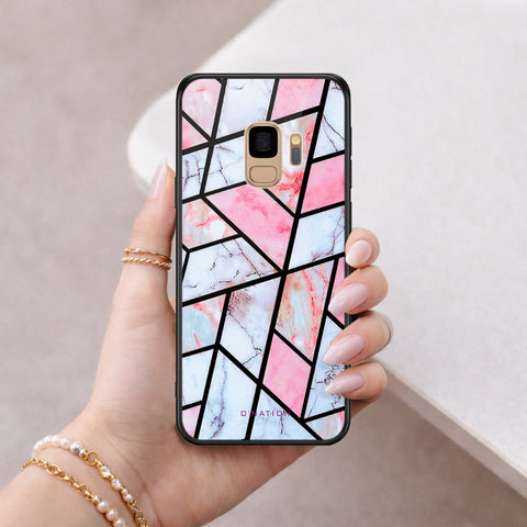 Samsung Galaxy S9 Cover - O'Nation Shades of Marble Series - HQ Ultra Shine Premium Infinity Glass Soft Silicon Borders Case