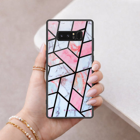 Samsung Galaxy Note 8 Cover - O'Nation Shades of Marble Series - HQ Ultra Shine Premium Infinity Glass Soft Silicon Borders Case