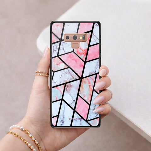 Samsung Galaxy Note 9 Cover - O'Nation Shades of Marble Series - HQ Ultra Shine Premium Infinity Glass Soft Silicon Borders Case