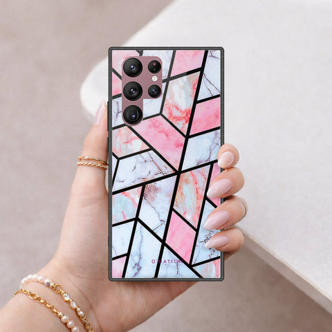 Samsung Galaxy S22 Ultra 5G Cover - O'Nation Shades of Marble Series - HQ Ultra Shine Premium Infinity Glass Soft Silicon Borders Case