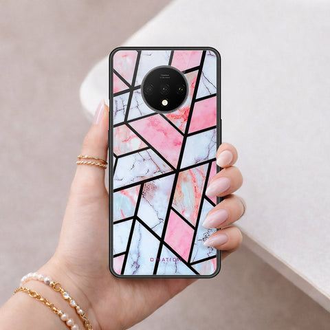 OnePlus 7T Cover - O'Nation Shades of Marble Series - HQ Ultra Shine Premium Infinity Glass Soft Silicon Borders Case